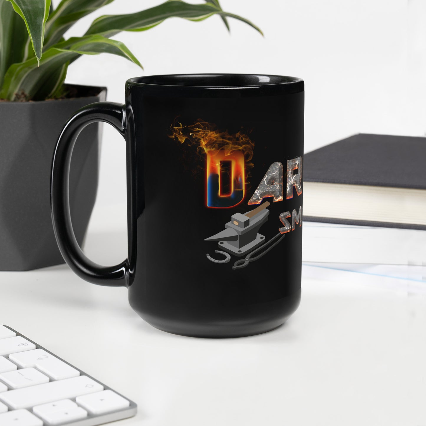 Darksmith Logo Black Glossy Mug