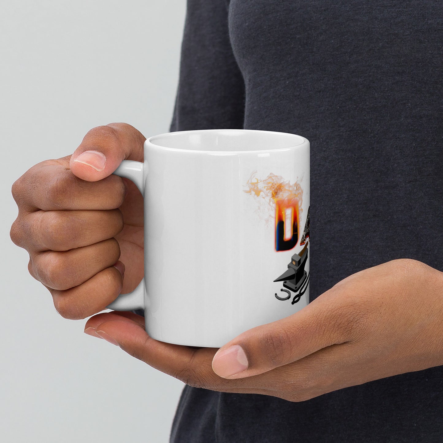 Darksmith Logo White glossy mug