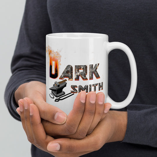 Darksmith Logo White glossy mug